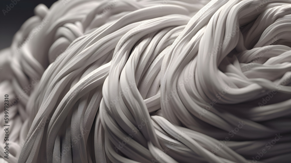 White muscular fiber. Abstract 3D Geometrical background. Generative Ai.