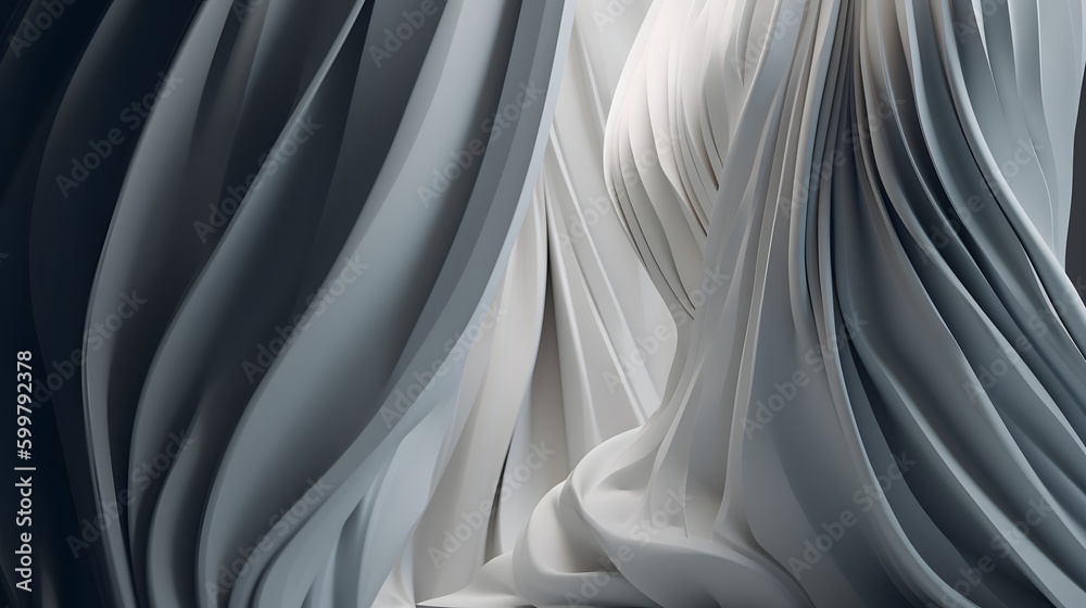 Obraz premium White muscular fiber. Abstract 3D Geometrical background. Generative Ai.