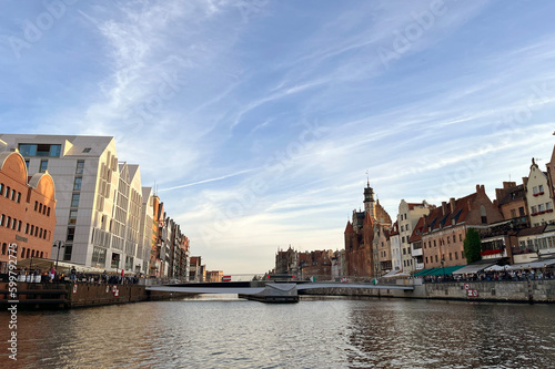 Gdansk, Poland. The old town with the main attractions. Moltava River