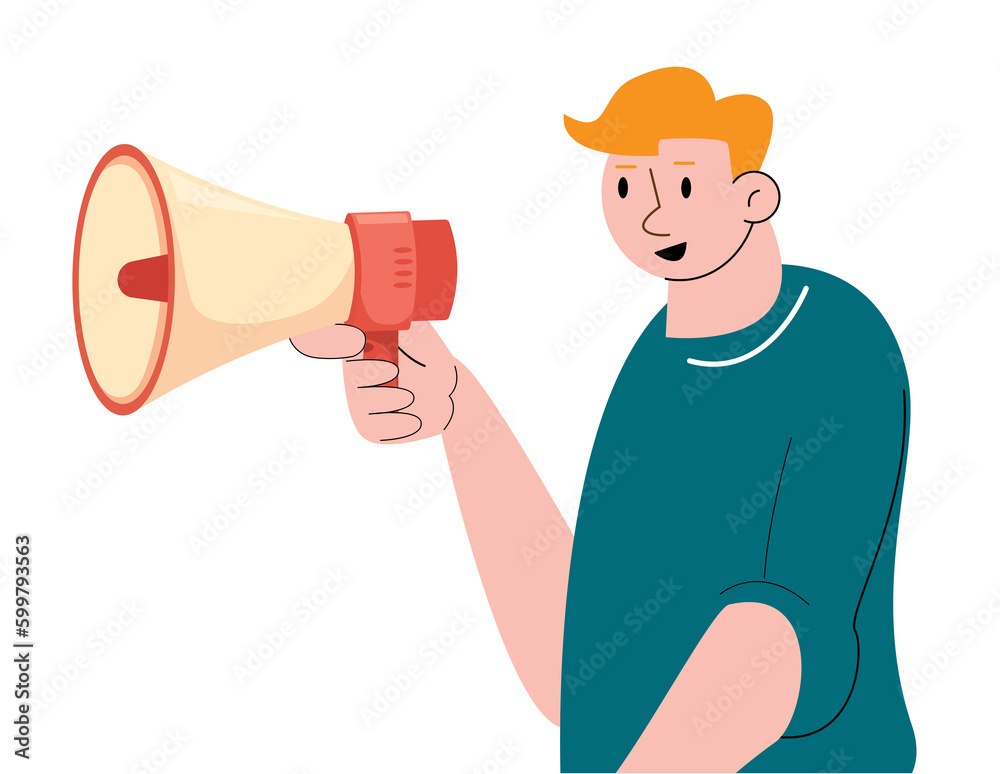 man holding megaphone. media marketing
man holding megaphone. media marketing