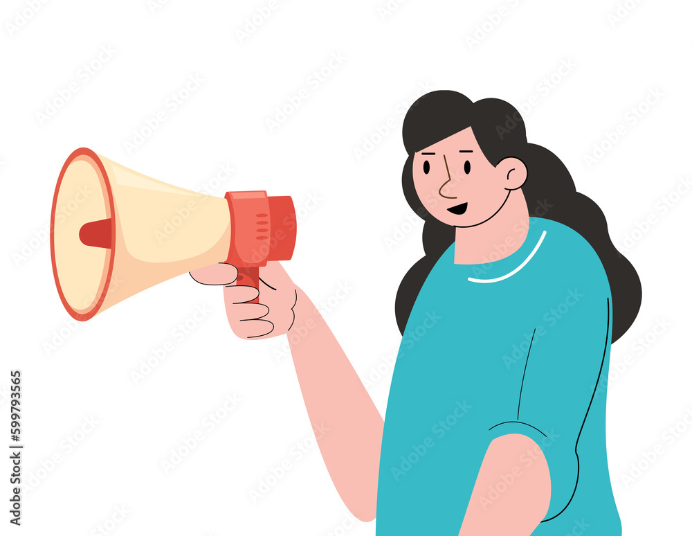 woman holding megaphone. media marketing
woman holding megaphone. media marketing