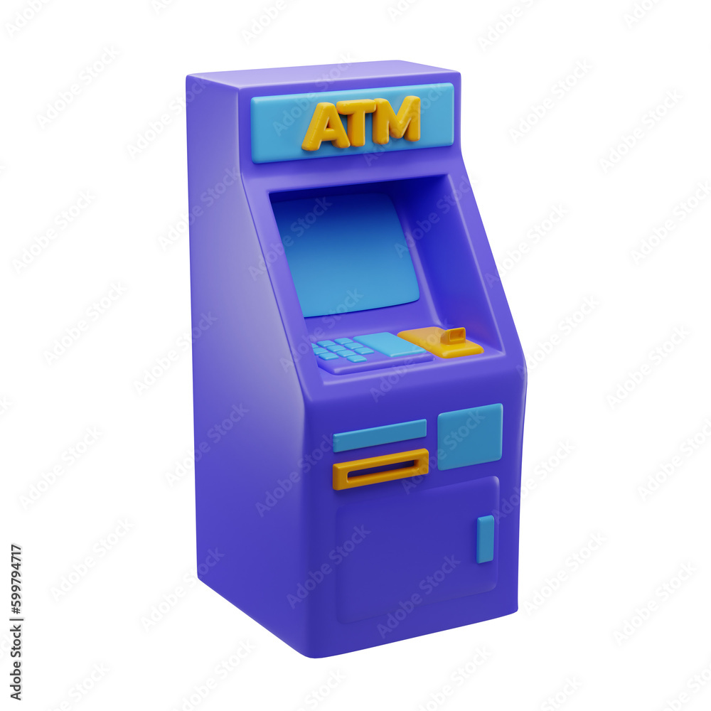 3d atm cash machine illustration 3d atm cash machine illustration