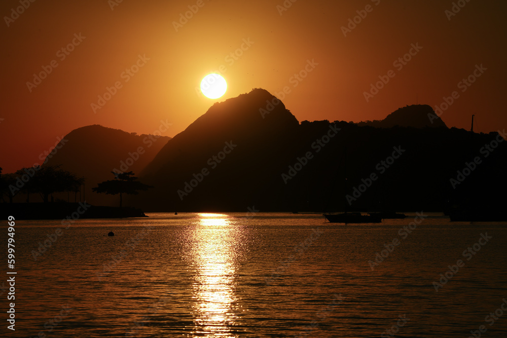 sunrise view in Rio de Janeiro, Brazil.