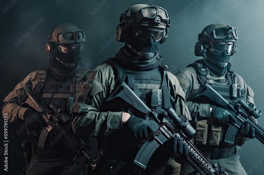Special forces soldier police swat team member created with Generative AI technology Special forces soldier police swat team member created with Generative AI technology
