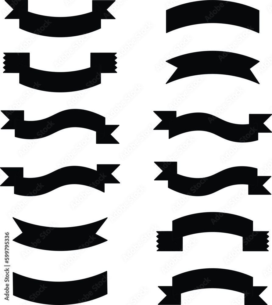 A set of various vector ribbons.