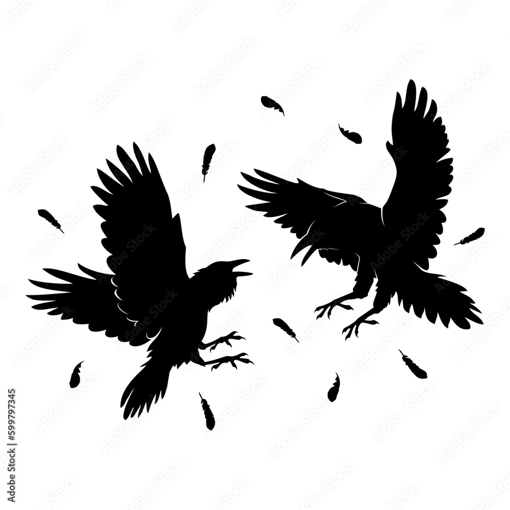 Fototapeta premium crow silhouette illustration