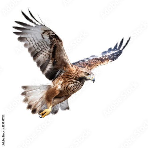 red tailed hawk isolated on transparent background cutout