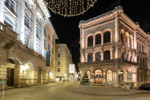palais ferstel und Herrengasse in Wien zur Weihnachtszeit