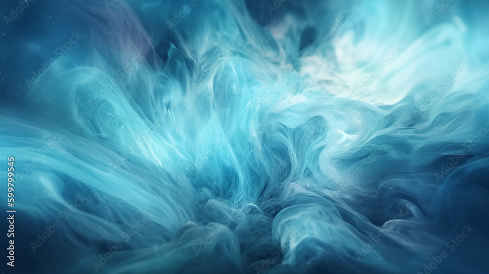 Fototapeta premium blue smoke swirls in the air in this abstract image. Generative Ai