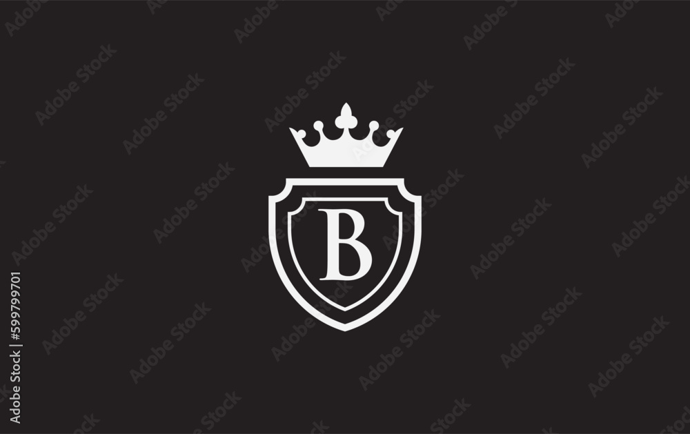 Crown and shield icons and royal, luxury symbol design vector. king and queen abstract geometric logo with letters and alphabets