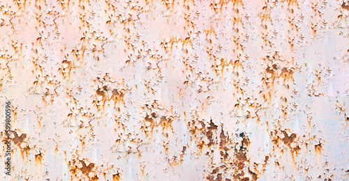 Abstract corroded old white paint on metal walls The wall is cracked with old white paint, Rusty on old metal background ,Metal rust Texture, old metal iron rust texture.