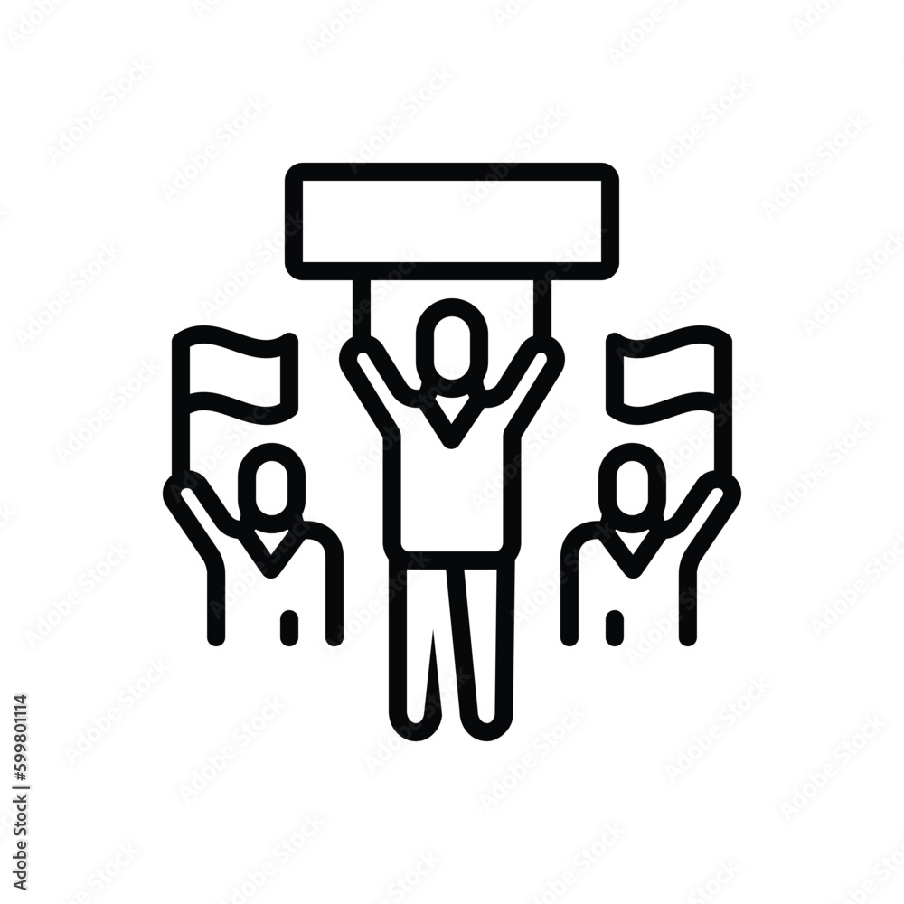 Black line icon for demonstration 