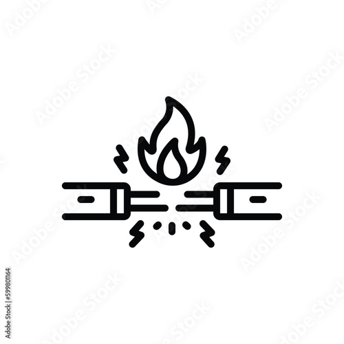 Black line icon for hazardous