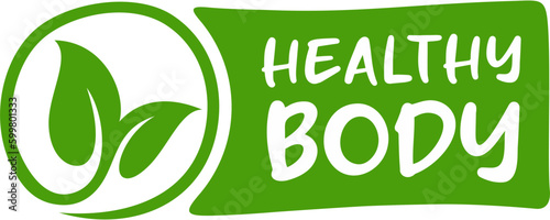 Healty body label, Vector health and beauty care logo, Hand drawn tags and elements for health body, natural health products