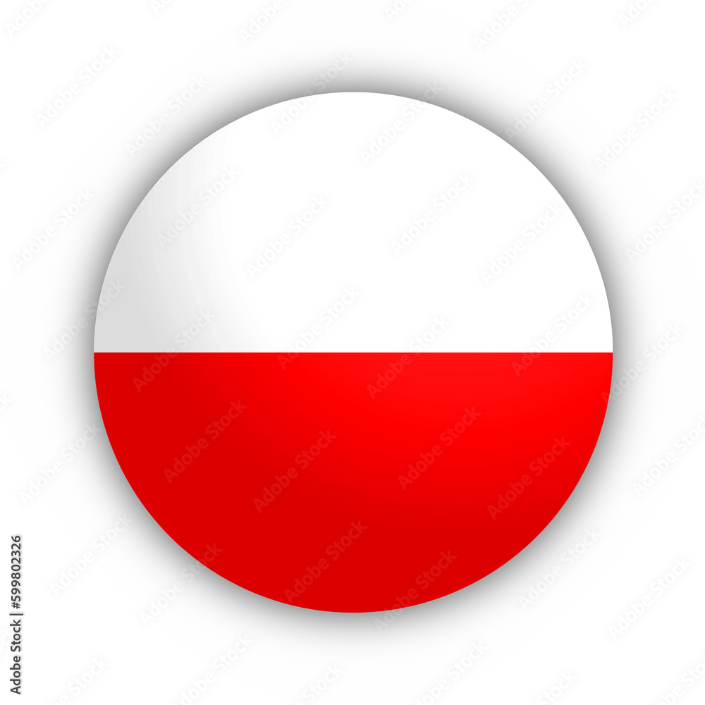 Polska Flaga Przycisk - obrazy, fototapety, plakaty 