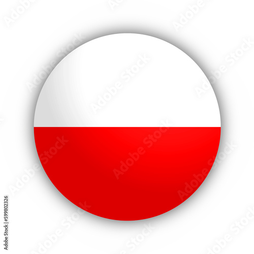 Polska Flaga Przycisk 3D