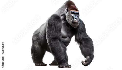 Gorilla isolated on transparent background cutout image