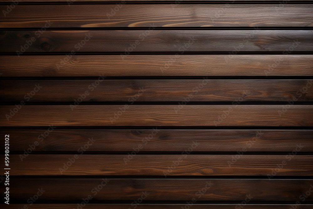 Obraz premium New dark brown wood with horizontal boards - wallpaper - texture