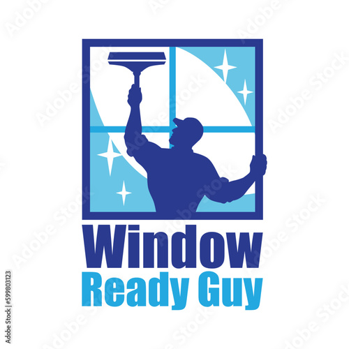 Window Cleaning Logo Design. Window Ready Guy