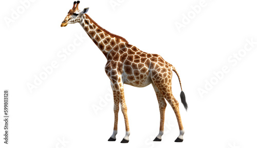 Giraffe isolated on transparent background. 3D rendering.