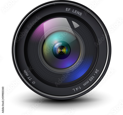 camera photo lens, 3d icon illustration.