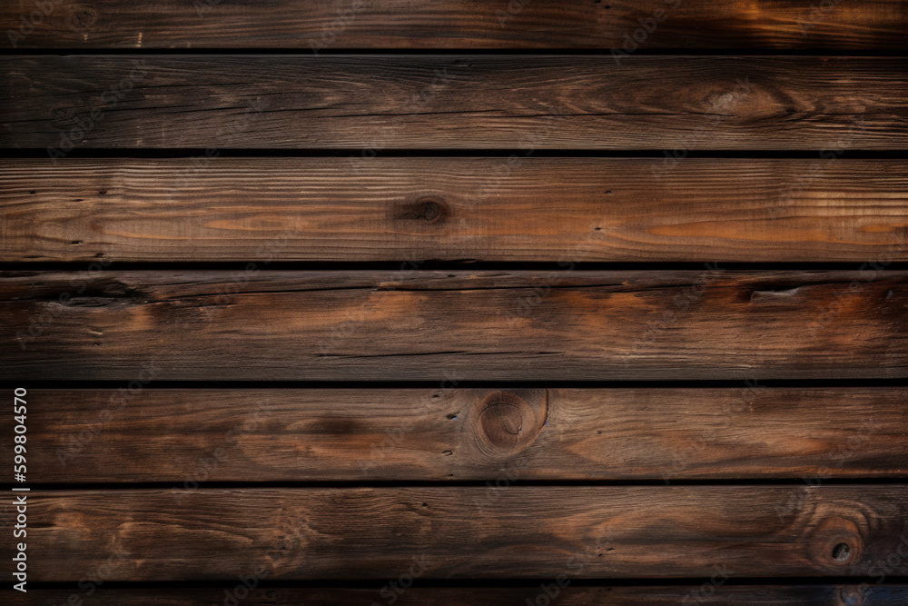 Old dark brown wood with horizontal boards - wallpaper - texture