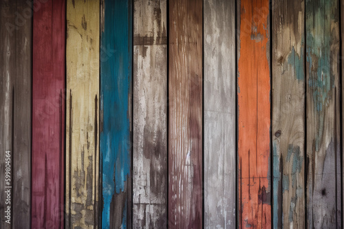 Old colorful wood with vertical boards - wallpaper - texture