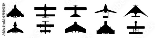 Combat drones - vector collection of military uav. Different types of military drones