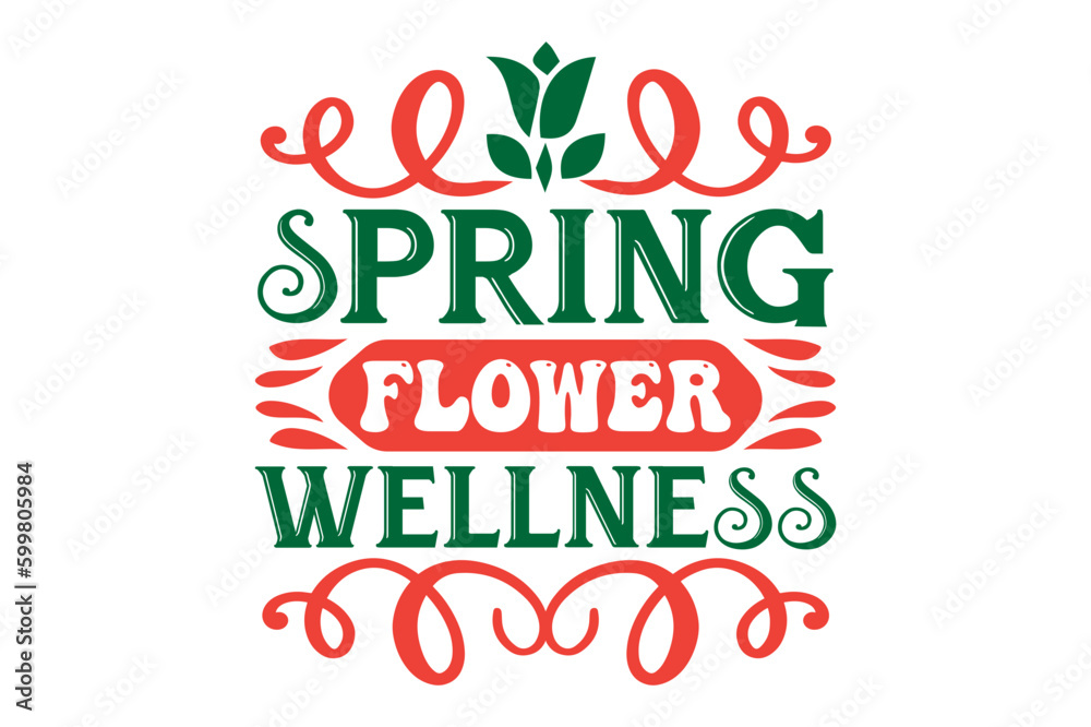 Flowers  typography illustration