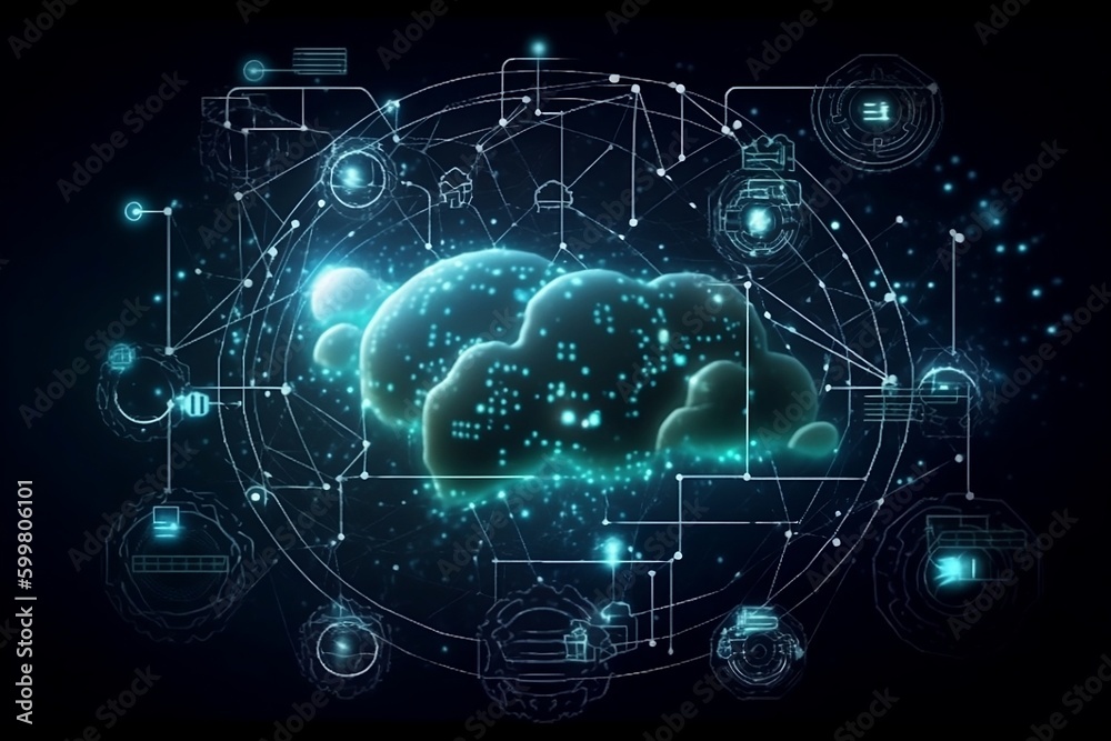 Cyber security concept. Artificial intelligence. Generative AI. Cyber security concept. Artificial intelligence. Generative AI.