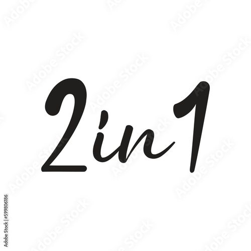 2 in 1 lettering logo design, letters in numbers on white background.