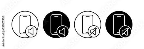 Sound modes. Different styles, black, smartphone sound mode. Vector icons.