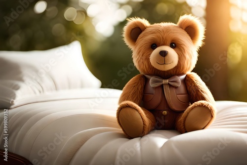 teddy bear on the couch, generative ai
