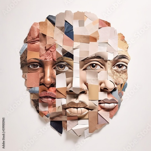 A collage made of multiple faces photo