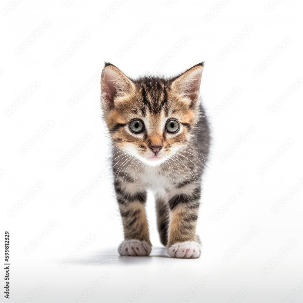 Baby Cat isolated on white (generative AI)