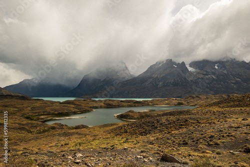 Patagonia landscapes with lakes mountains and waterfalls