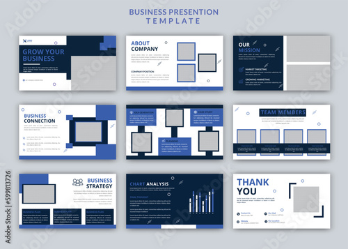 Business minimal powerpoint presentation design templates editable presentation slide design set