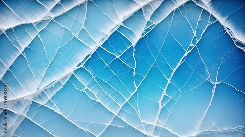 Iice winter background, cracks grunge texture blue wallpaper for background photo