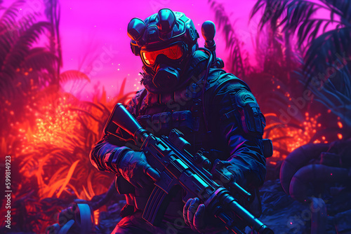 synthwave soldier
