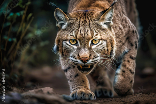 Portrait of Eurasian Lynx, generative ai. photo