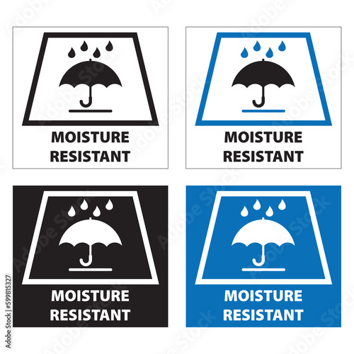 Moisture Resistant umbrella vector information sign horizontally © Lokwan
