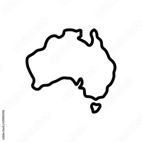 Black line icon for australia 