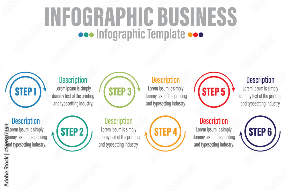 Business data visualization.six 6 timeline steps or option infographic icons designed for abstract background template Business data visualization.six 6 timeline steps or option infographic icons designed for abstract background template