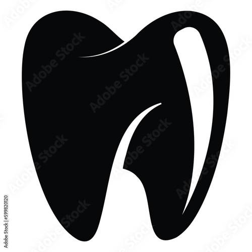 Tooth vector icon design. Teeth dental flat icon.