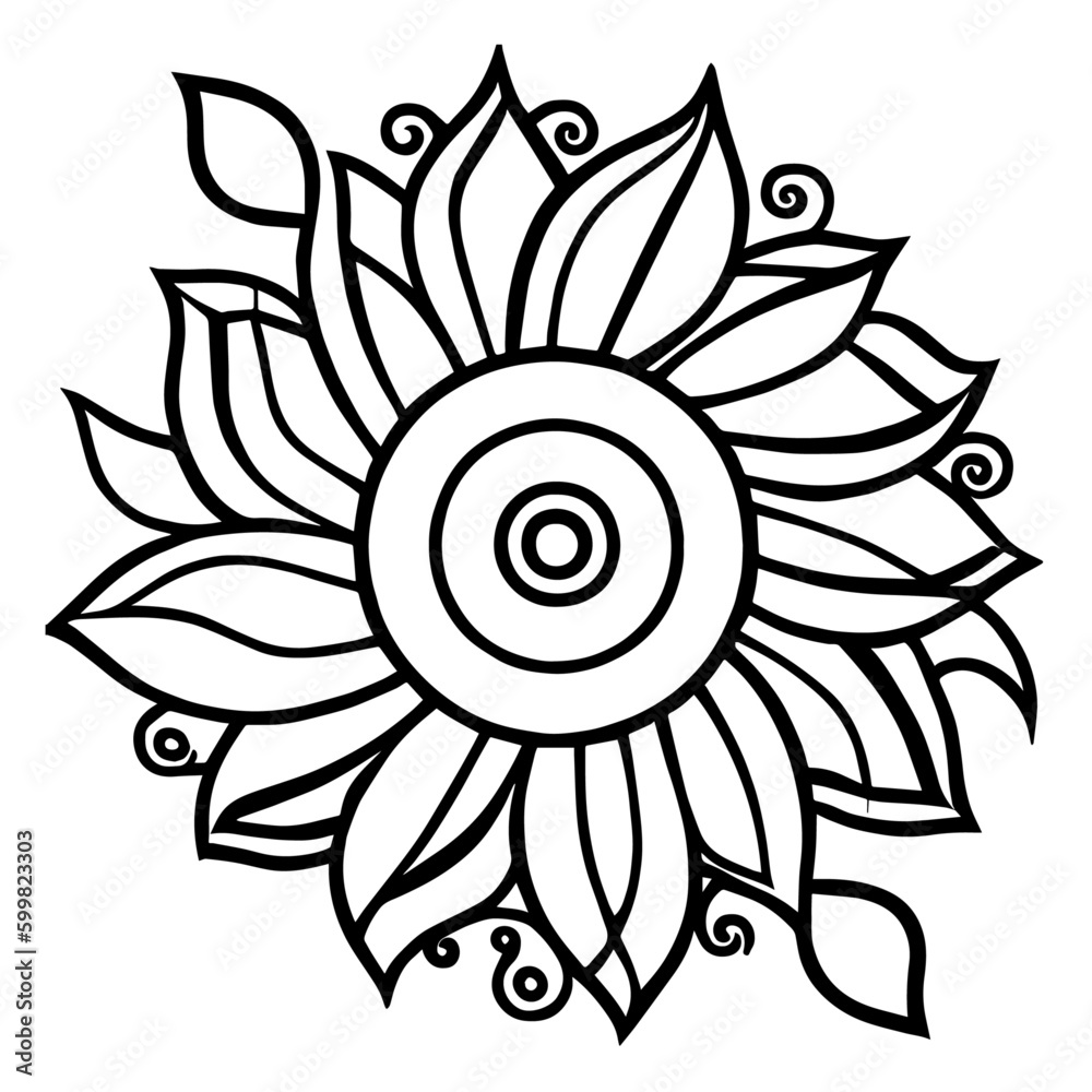 Flower clipart vector design black and white Flower clipart vector design black and white
