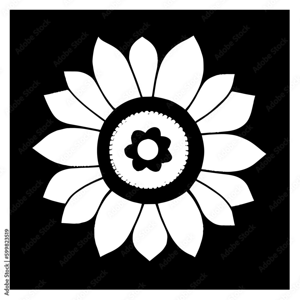 Flower clipart vector design black and white Flower clipart vector design black and white