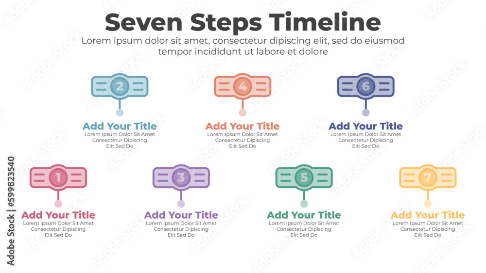 Business infographic template with 7 steps or options for presentation Business infographic template with 7 steps or options for presentation