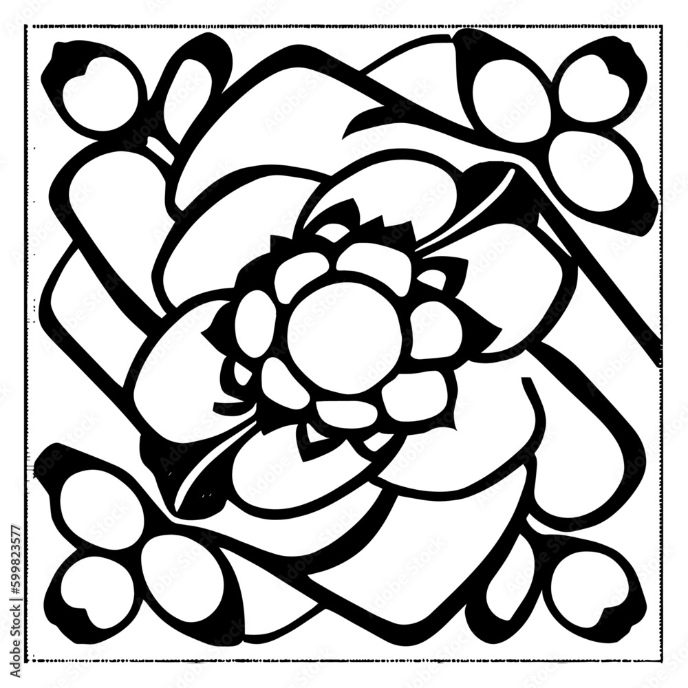 Flower clipart vector design black and white Flower clipart vector design black and white