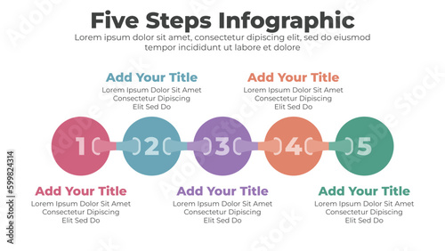 Circular timeline steps infographics template design