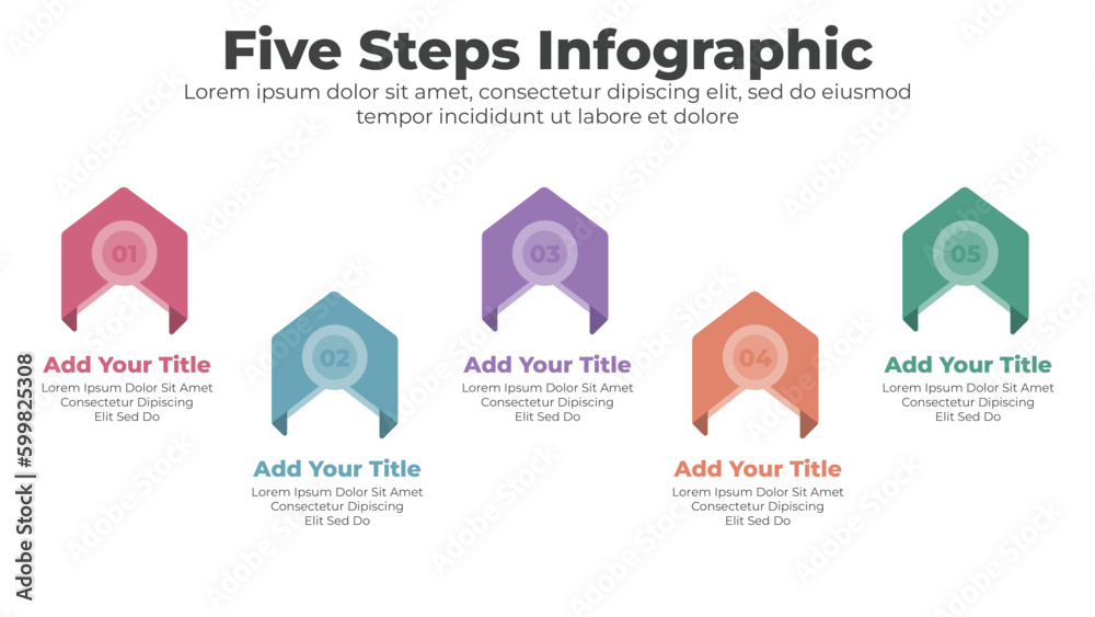 Modern business infographic template with 5 steps or options Modern business infographic template with 5 steps or options